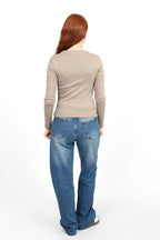 Basic Long Sleeve Top - Light Beige