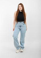 Ice Blue High-rise Straight Denim