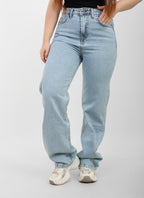 Ice Blue High-rise Straight Denim
