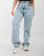 Ice Blue High-rise Straight Denim