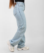 Ice Blue High-rise Straight Denim