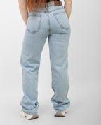 Ice Blue High-rise Straight Denim