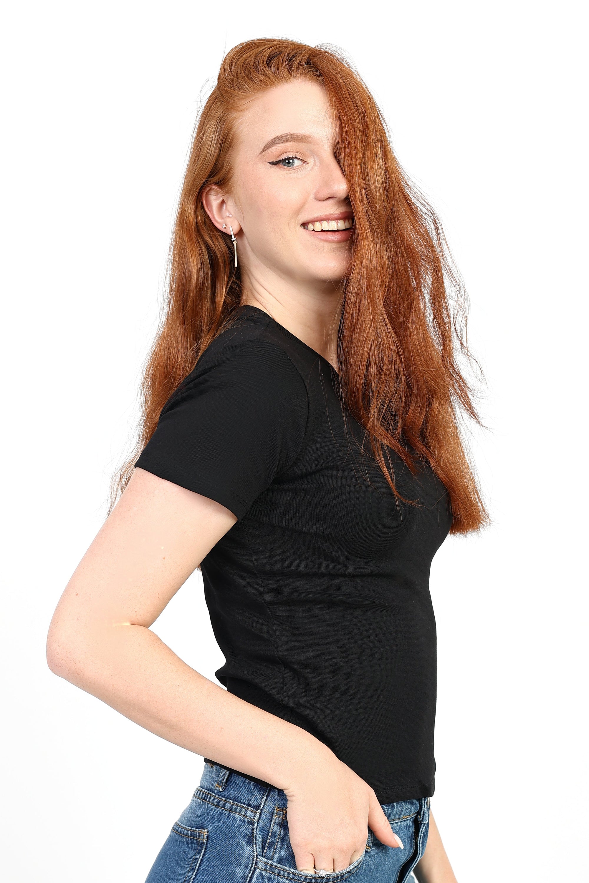 Basic Short Sleeve Top - Black