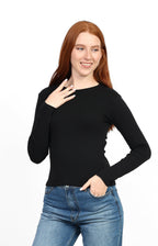 Basic Long Sleeve Top - Black