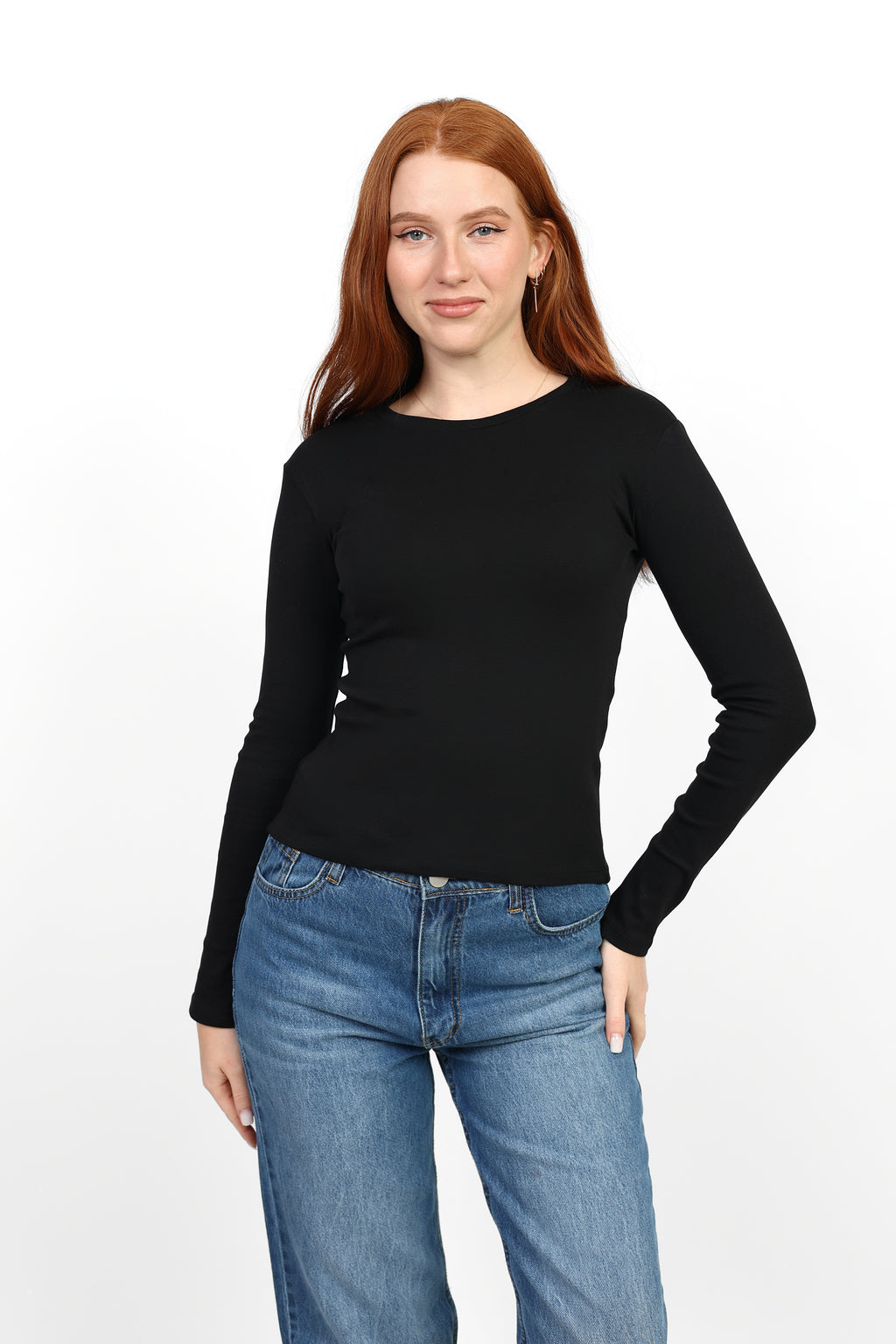 Basic Long Sleeve Top - Black