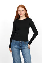 Basic Long Sleeve Top - Black