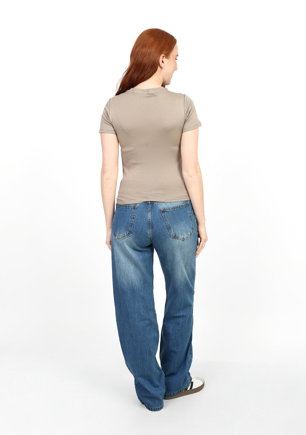 Basic Short Sleeve Top - Light Beige