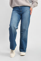 Ocean Blue High-Waist Straight Denim