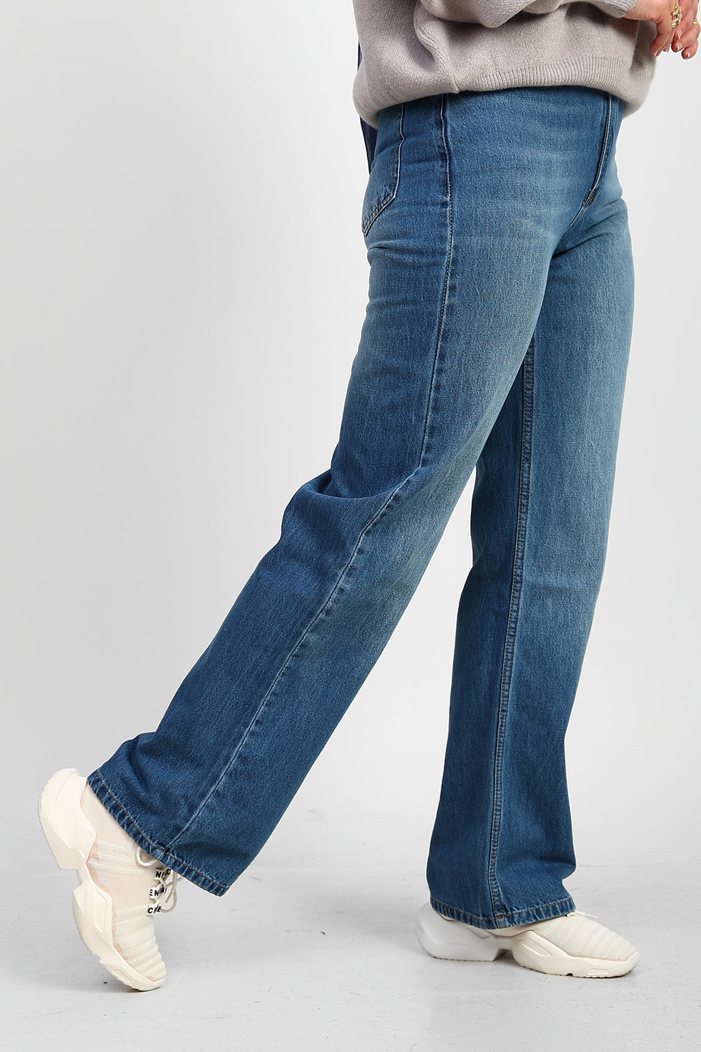 Ocean Blue High-Waist Straight Denim