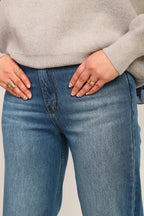 Ocean Blue High-Waist Straight Denim