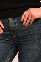 Blue Green High-Waist Straight Denim