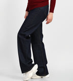 Raw High-Waist Straight Denim