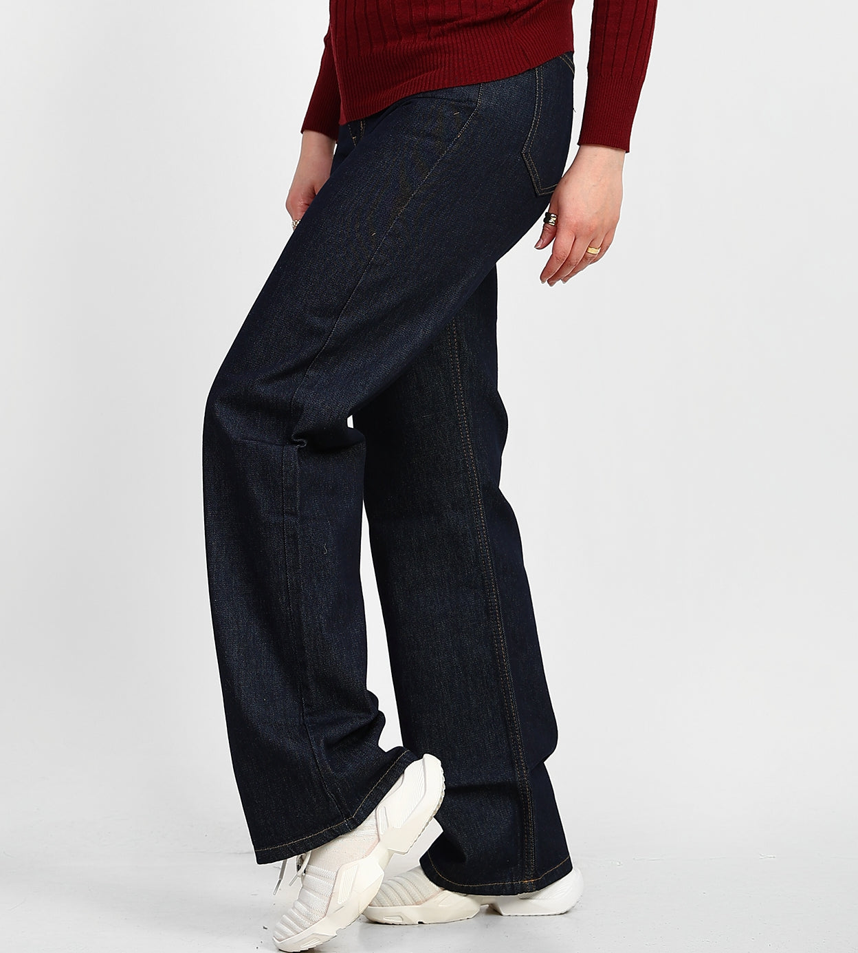 Raw High-Waist Straight Denim