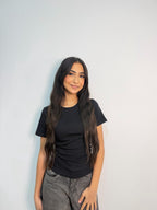 Basic Short Sleeve Top - Black