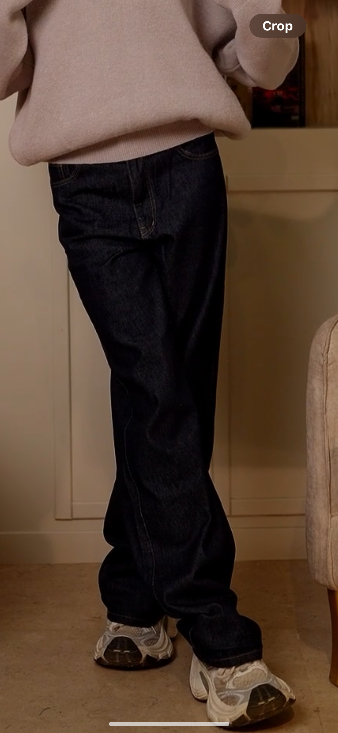 Raw High-Waist Straight Denim