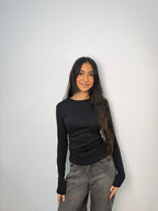 Basic Long Sleeve Top - Black