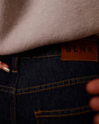 Raw High-Waist Straight Denim