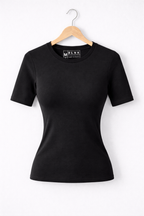 Basic Short Sleeve Top - Black