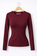 Basic Long Sleeve Top - Burgundy