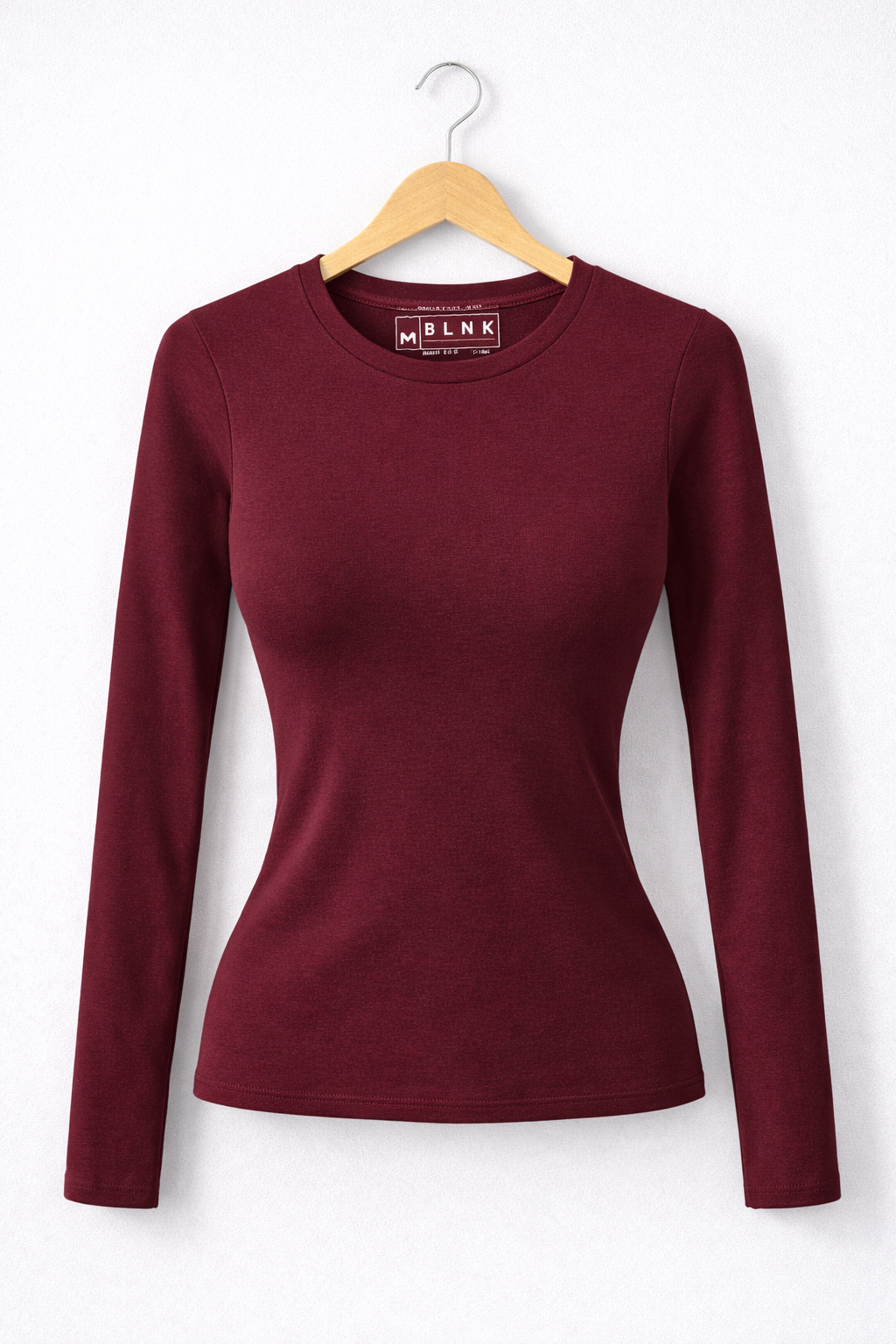 Basic Long Sleeve Top - Burgundy
