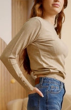 Crew neck knitted Top - light beige