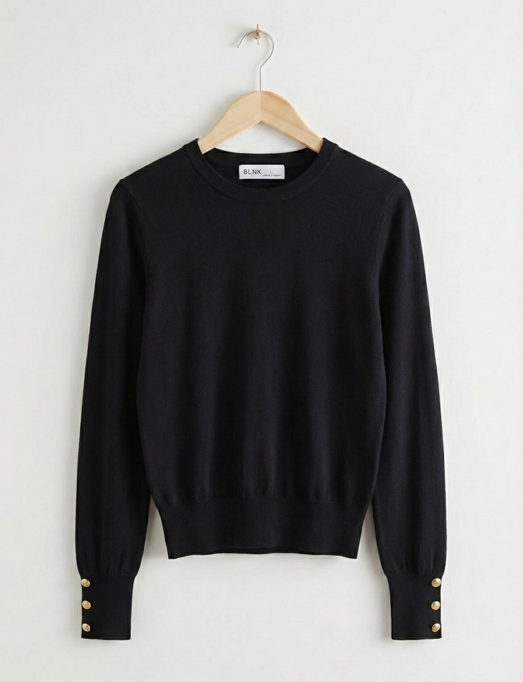 Crew neck knitted Top - Black