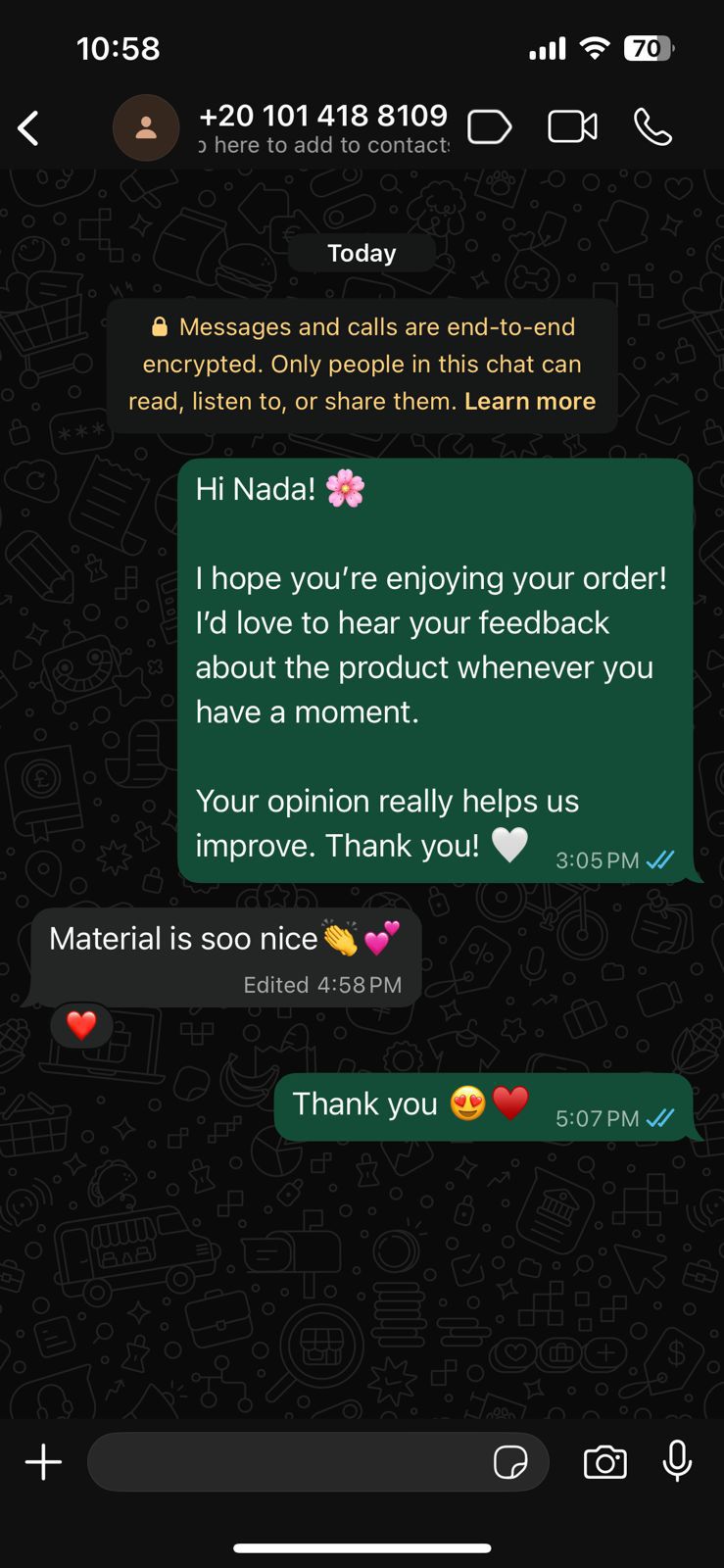 Customer review screenshot