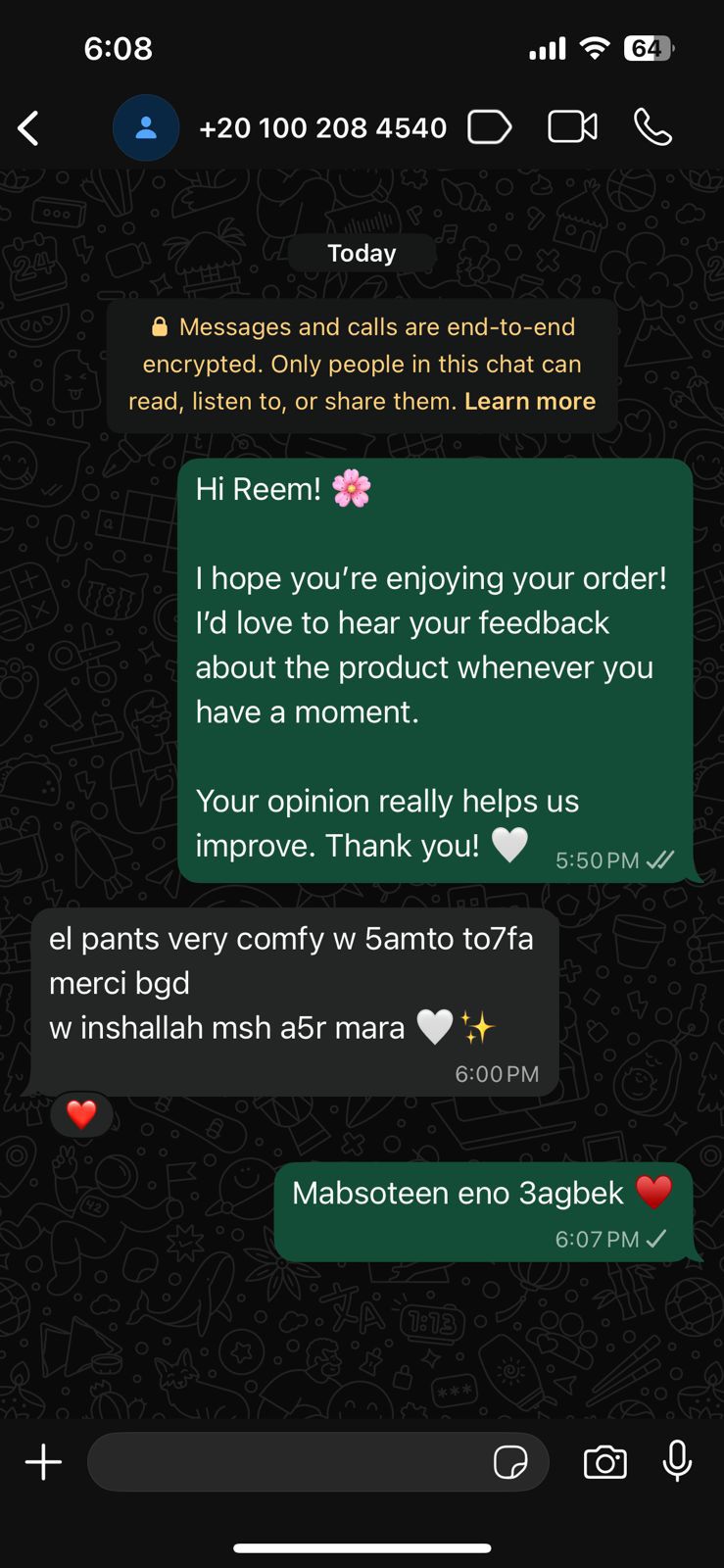 Customer review screenshot