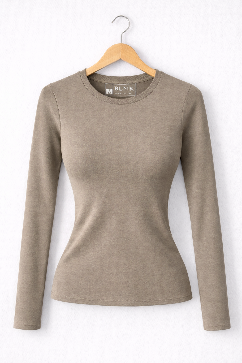 Basic Long Sleeve Top - Light Beige